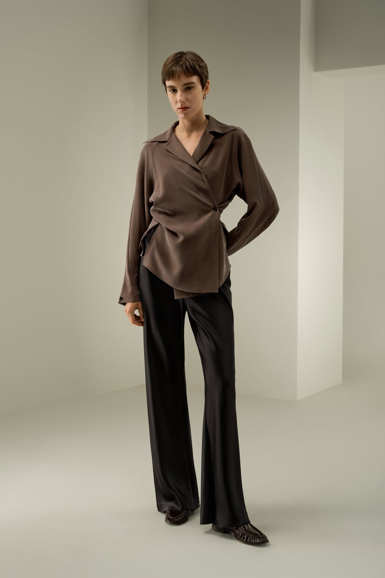 Multipositional Silk Shirt