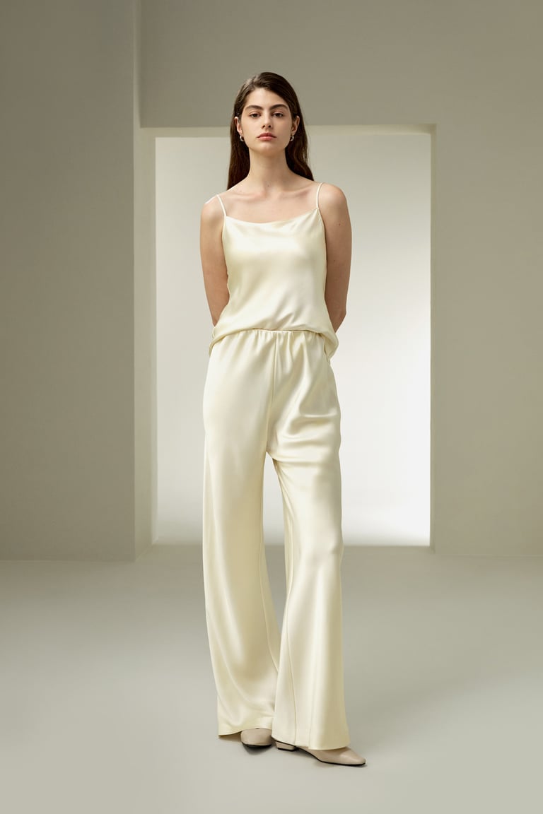 Full bias cut silk pants