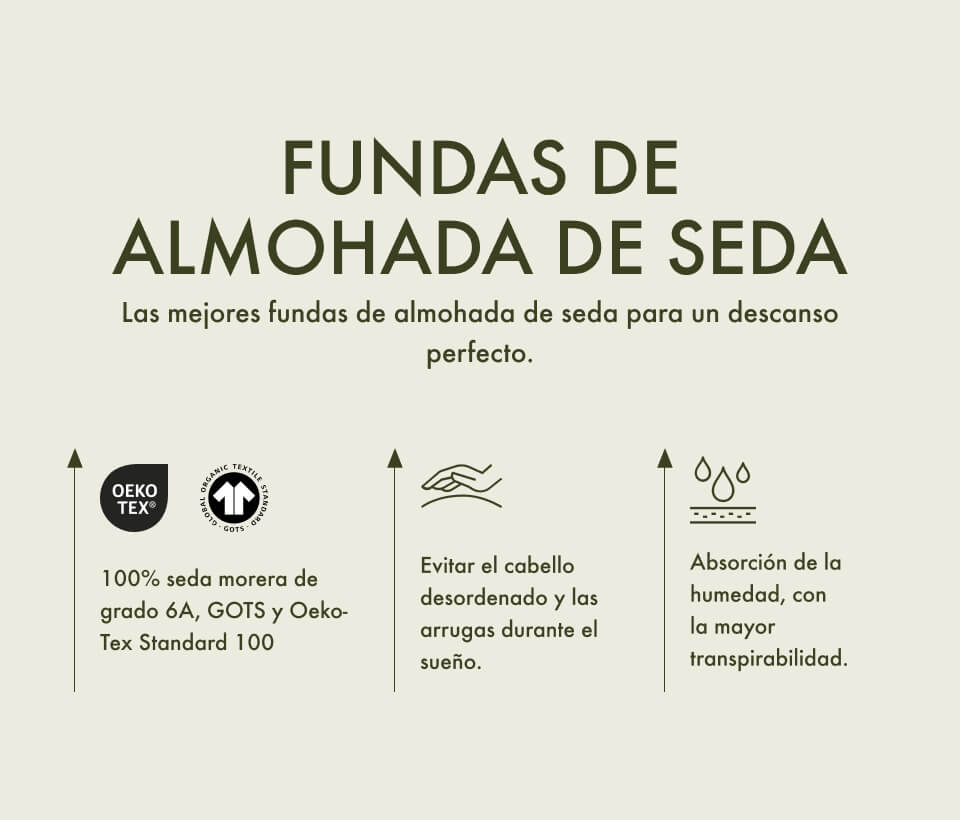 Funda De Almohada De Seda 100% Morera 50x70 Cm - Grado 6A, Certificada Oeko-Tex
