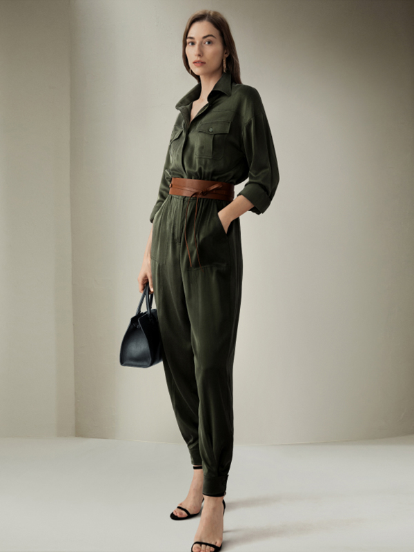 Fluid Silk Utility Jumpsuit - Women - Ready-to-Wear