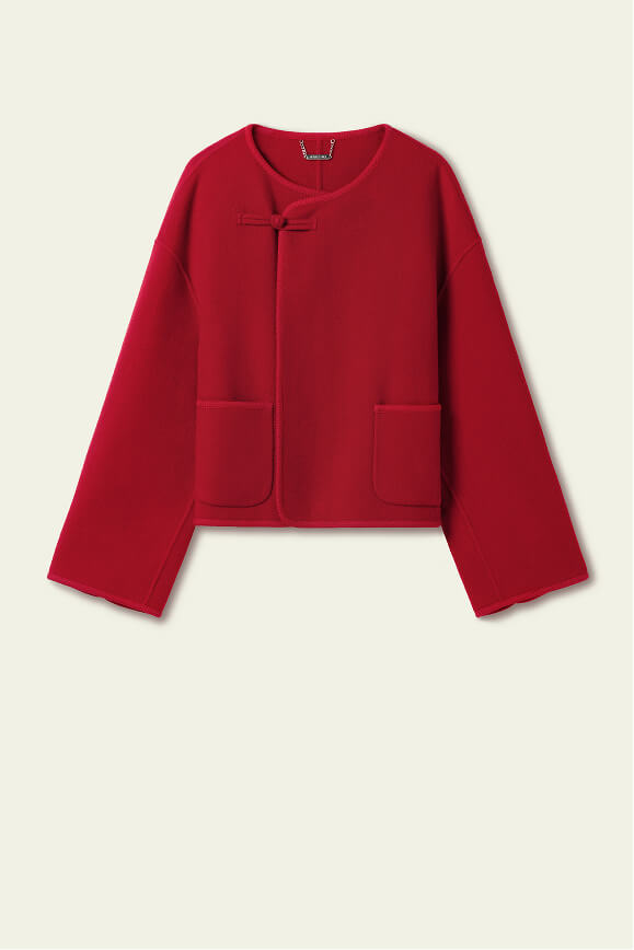 Round-Neck Short Mandarin Jacket