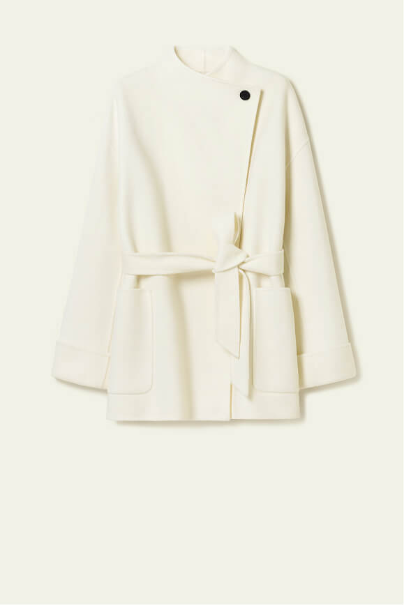 Double-Faced Wool-Cashmere Short Coat