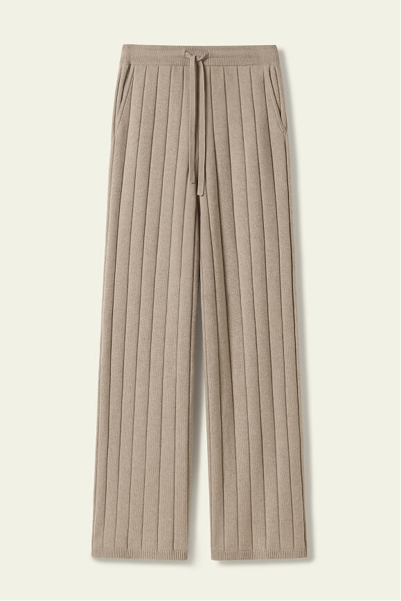 Ribbed Wide-Leg Pants