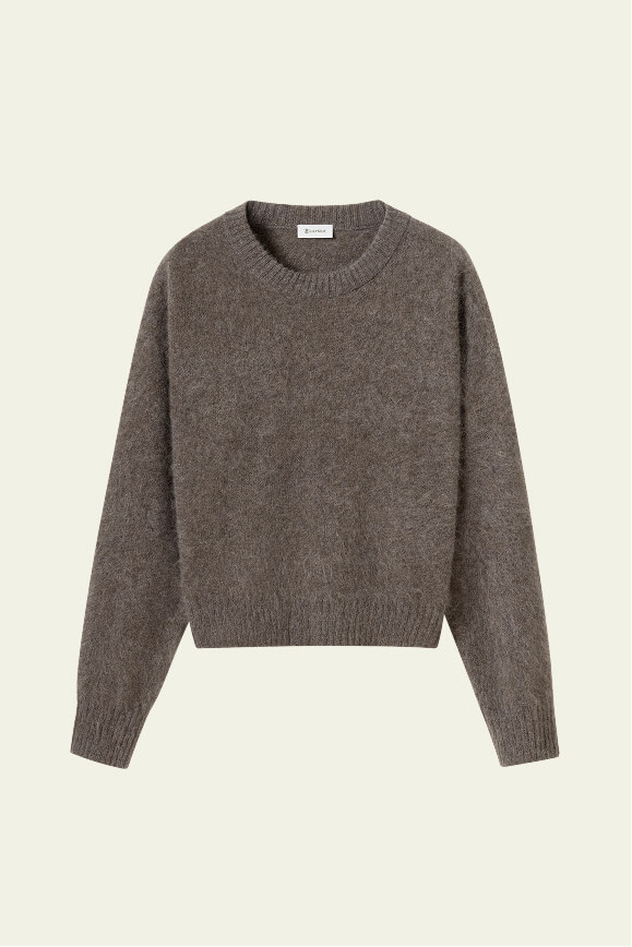 Brushed Seamless Two-Tone Cashmere Sweater
