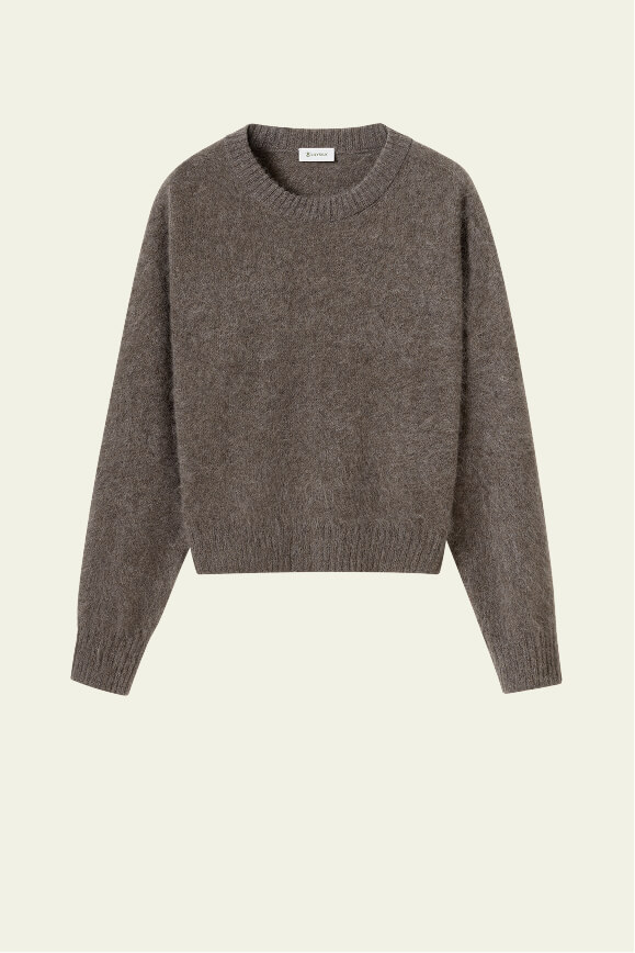 Brushed Seamless Two-Tone Cashmere Sweater