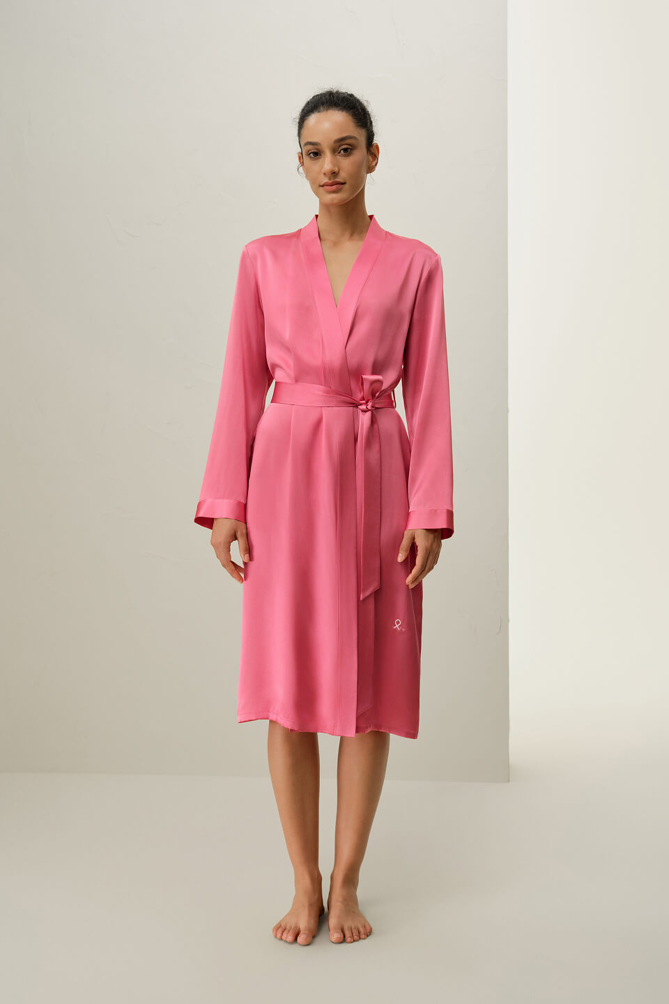 Basic Concealed Placket Silk Shirt