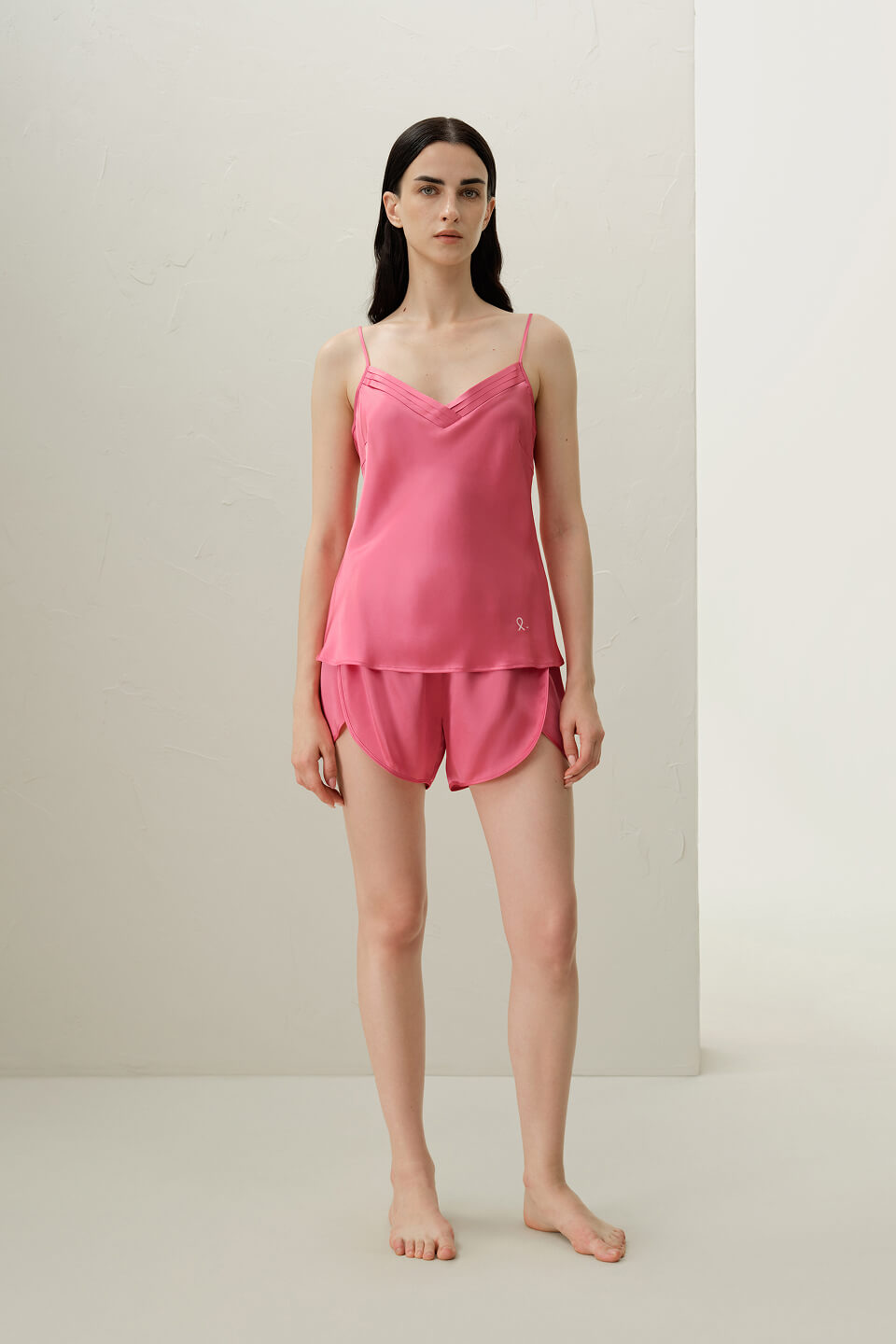 Basic Concealed Placket Silk Shirt