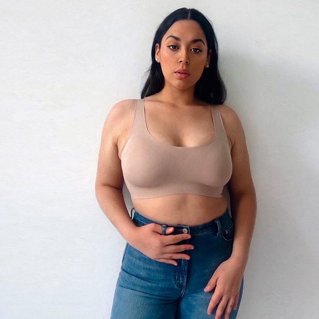 This silk sports bra keeps you supported while keeping a smooth