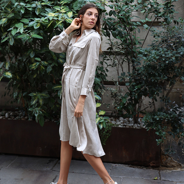 Sandwashed Safari Trench Dress