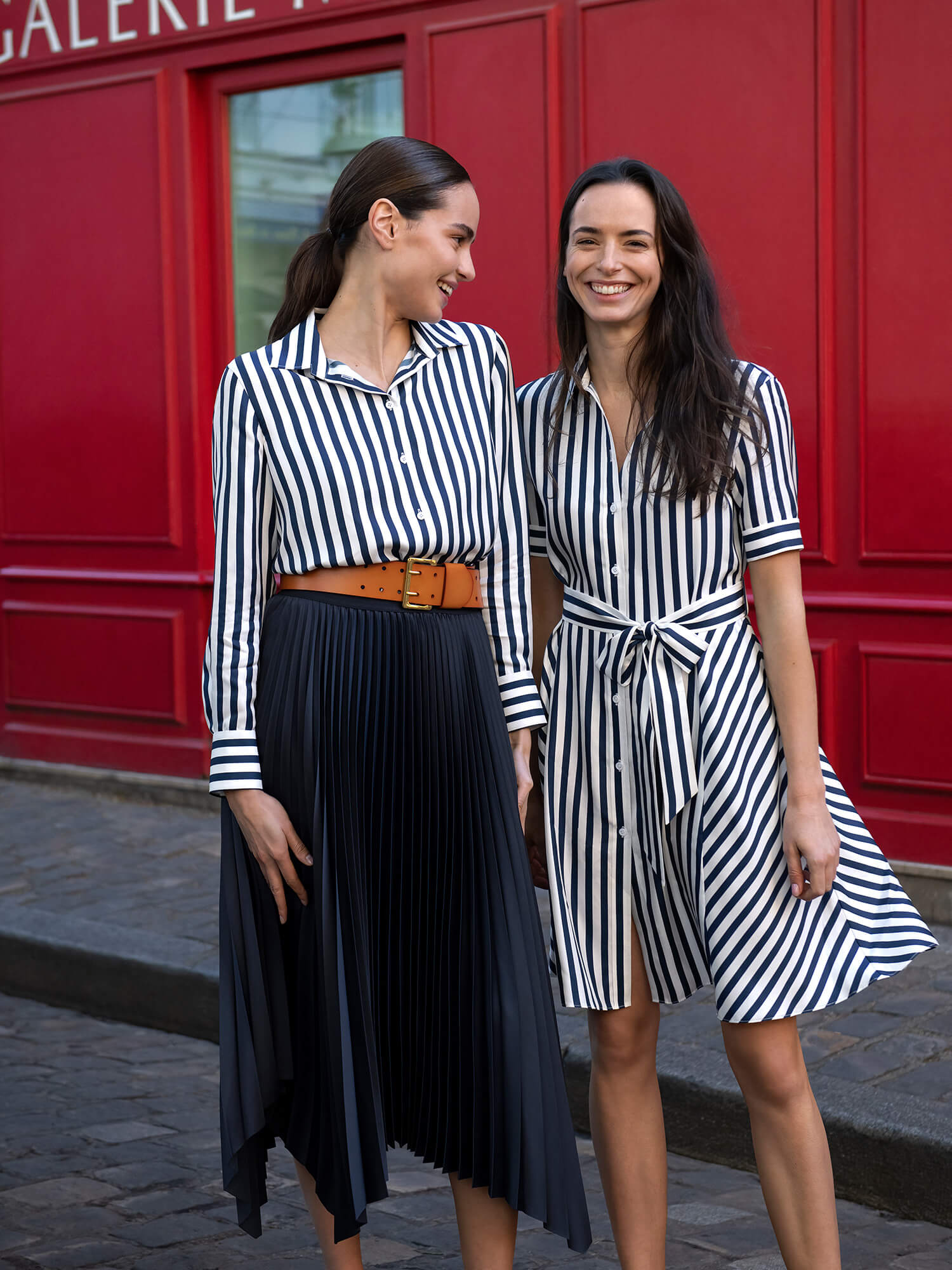 The Amalfi Stripe Silk Shirtdress with Belt