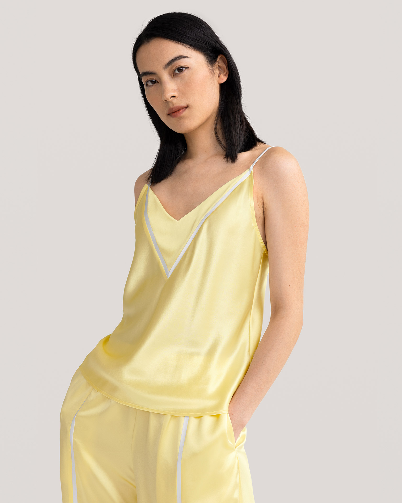 Gold Cocoon Silk Camisole Set